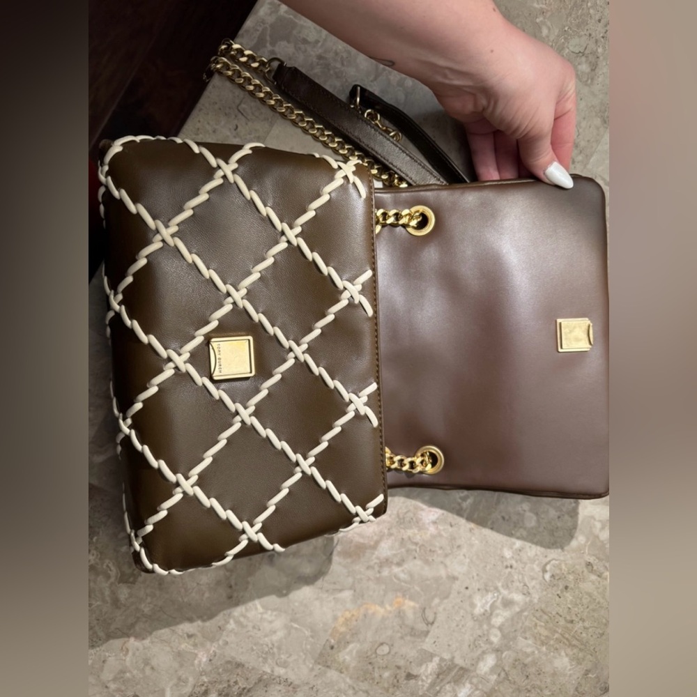 Tory Burch Brown and Cream Quilted Shoulder Bag - Picture 10 of 14
